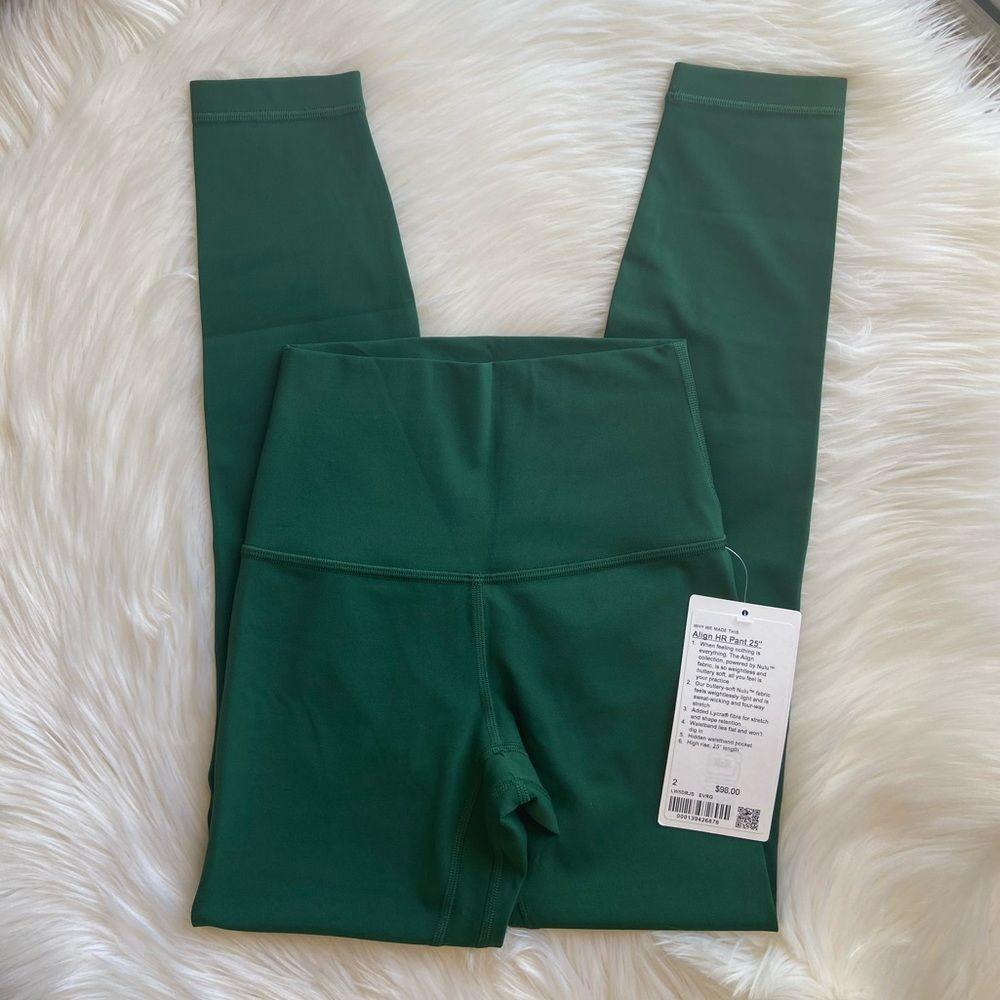 NWT Lululemon Everglade Green Align HR Tight 25” Leggings - Picture 2 of 11
